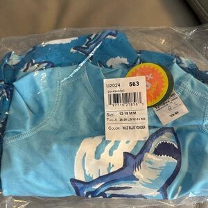NWT, Shark Swim suit, top and bottom, size 12-18 month